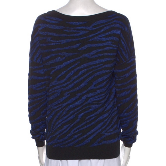 Diane von Furstenberg "Estelle" Zebra Stripe Relaxed Fit Sweater- Sz. Sm - Picture 2 of 9